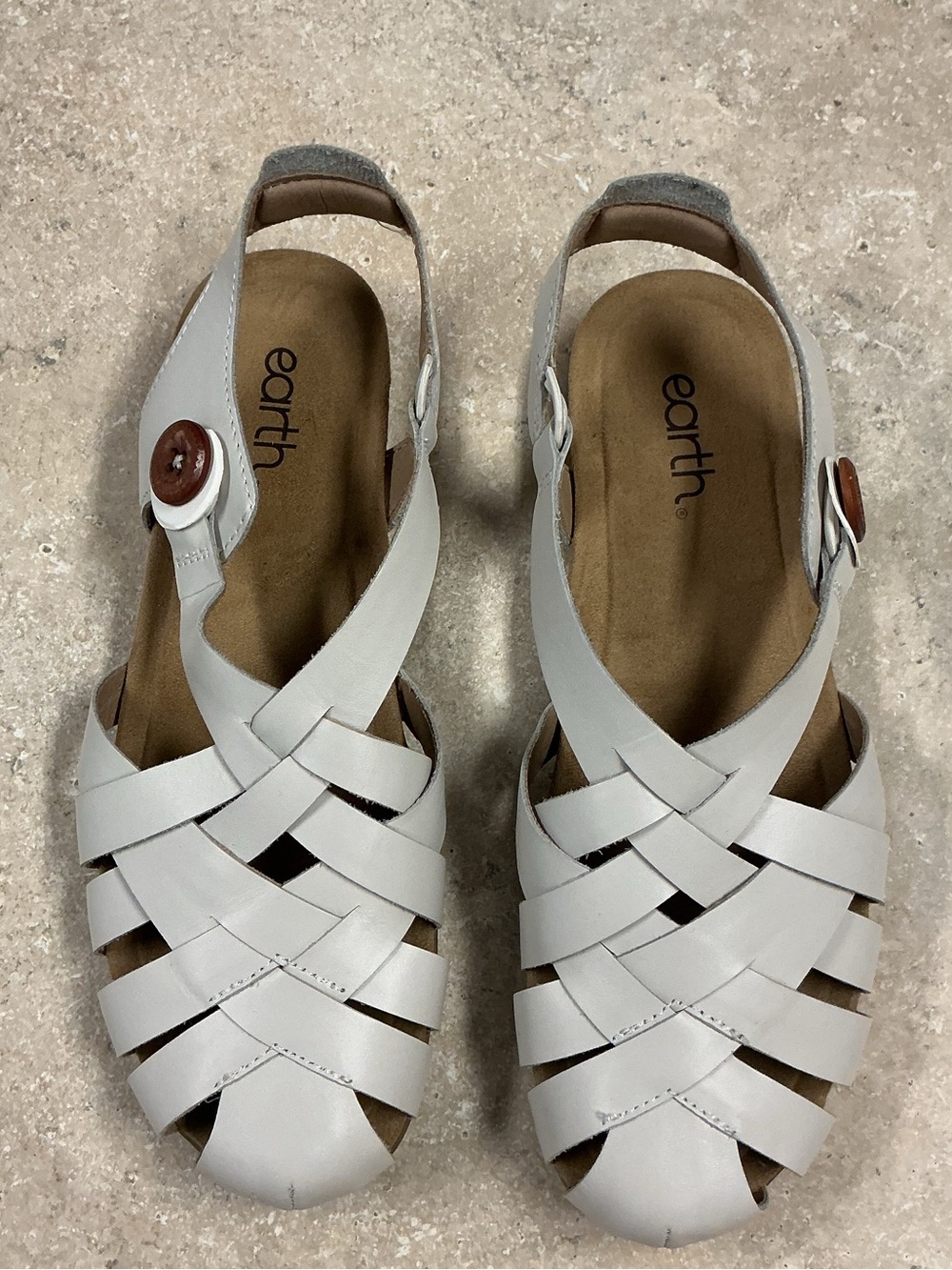 Earth Leather SZ 91/2 Berri Fisherman Sandals Light Natural Women’s NWOB